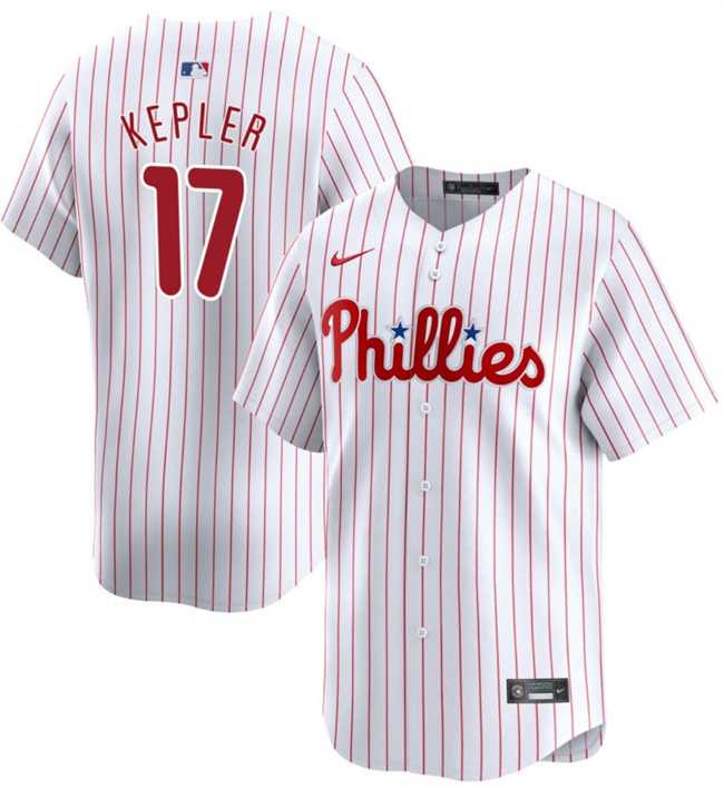 Men%27s Philadelphia Phillies #17 Max Kepler White 2024 Home Limited Stitched Jersey Dzhi